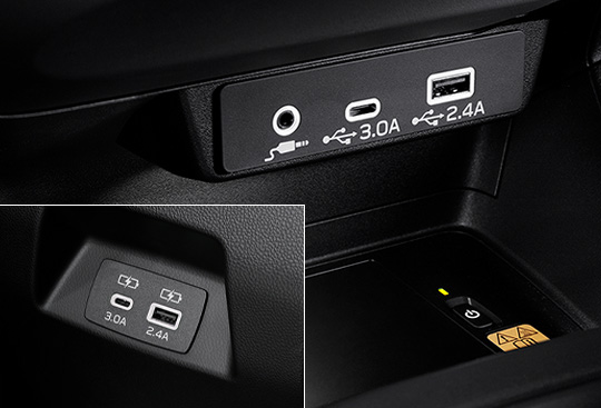 <sg-lang1>Puertos de alimentación USB tipo A y C (delantero y trasero)</sg-lang1><sg-lang2></sg-lang2><sg-lang3></sg-lang3>